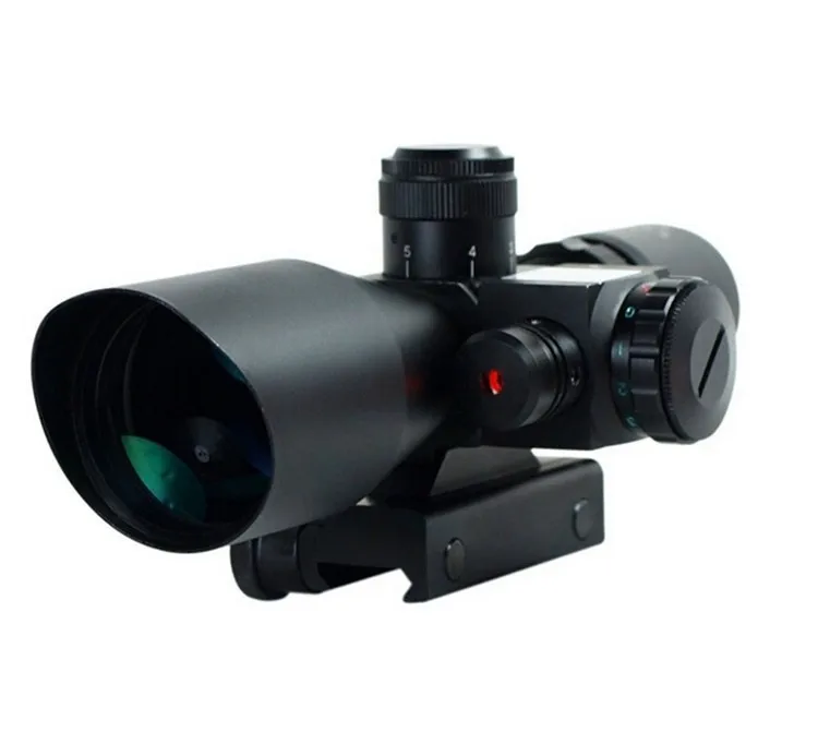 

2.5-10x40 Tactical Rifle Scope with Red Laser Dual illuminated Mil-dot w/ Rail Mount