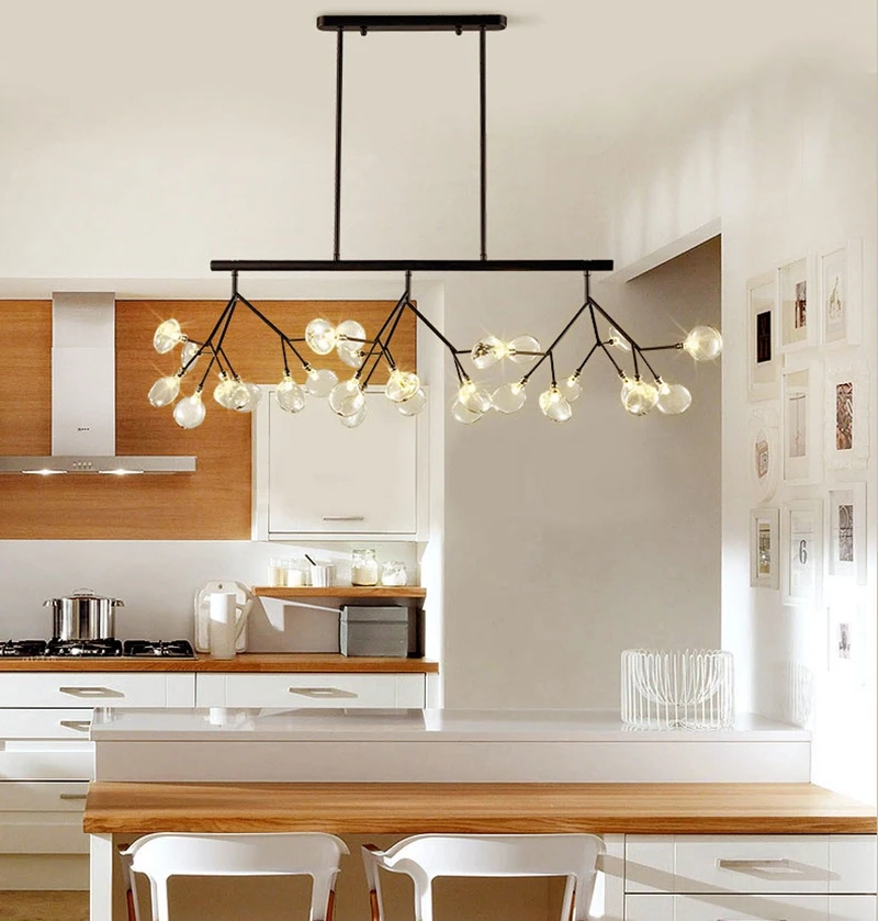 Modern Firefly Pendant Strips Branch Pendant Lamp Light Nordic firefly  Cafe Bar Iron Suspension Fixtures LED Three-end light (2)