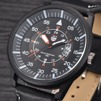 

Wholesale Cheap Fashion Leather Band Watches Men XINEW Casual Date Calendar Quartz Wristwatch Erkek Army Saat relogio masculino