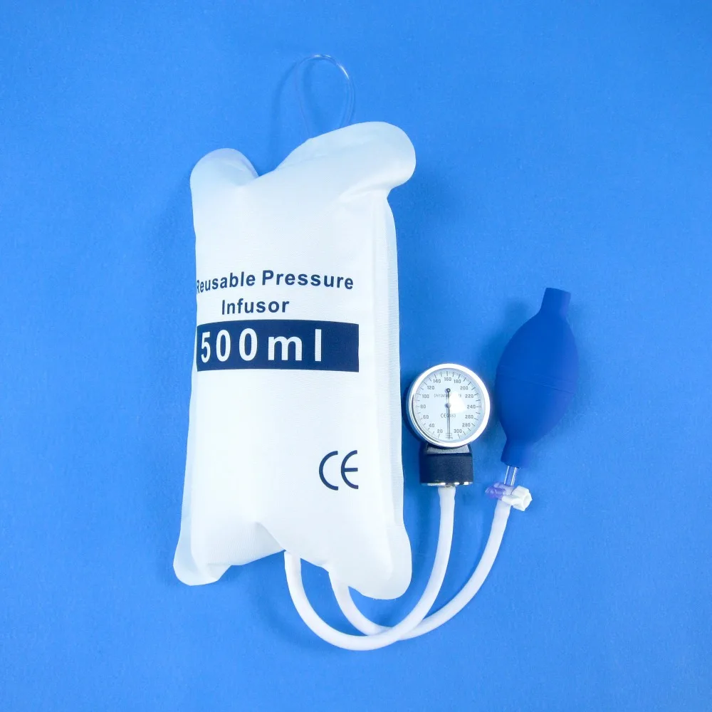 

Medical pressure Infusion bag 500ml with gauge and hand pump ball