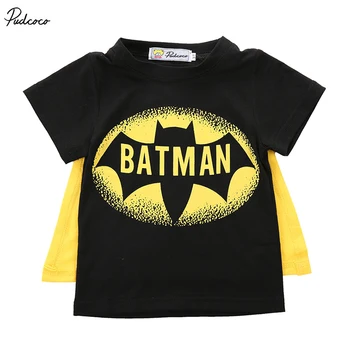 

2017 Baby Boys T Shirt Superman Batman T Shirt Kids 3D Cartoon Short Sleeves Children T-Shirt Nova Boys Clothes