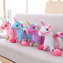 Горячая Распродажа, Электрический прогулочный единорог, плюшевая игрушка, плюшевая игрушка в виде животного, Электронная Поющая музыкальная игрушка в виде единорога для детей, рождественские подарки