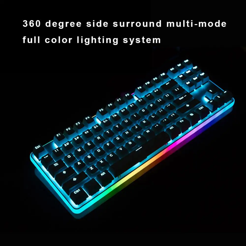 GK87 PRO механическая клавиатура компактная 87 клавиш RGB подсветкой USB Проводная игровая клавиатура-Cherry MX RED переключатель(QWERTY клавиатура-макета