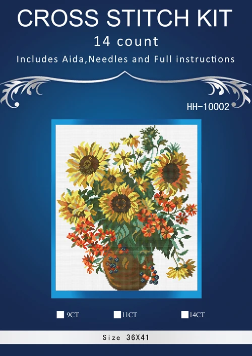 

sunflowers Counted Cross Stitch14CT similar dmc Cross Stitch Sets DIY Cross Stitch Kits for Embroidery Home Decor Needlework