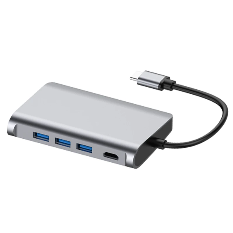 Basix USB C концентратор USB 3,1 type C к HDMI/USB 3,0/RJ45/SD/TF/PD адаптер для Macbook Pro huawei P20 samsung S8 type-c концентратор - Цвет: 8in1