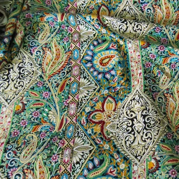 

Paisley Ethnic Print Cotton Fabric Patchwork Sewing Rayon Poplin Fabric For Bohemian Dress