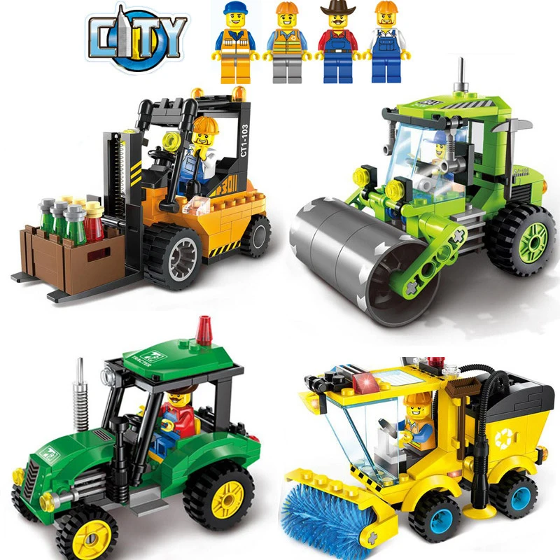 4 типа Универсальный городской уборщик Совместимая модель Legoingly город