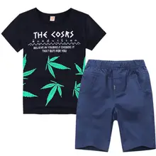 Летняя одежда для мальчиков спортивные костюмы г. Новые летние хлопковые футболки для мальчиков 4, 5, 6, 7, 8, 9, 10, 11, 12 лет+ джинсовые штаны, одежда