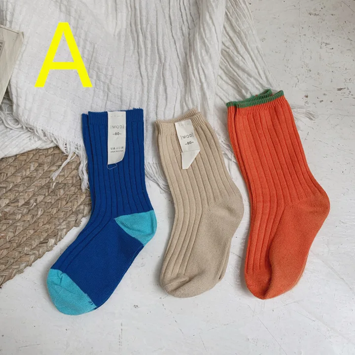 Милые Разноцветные Повседневные Носки для мальчиков и девочек на осень-зиму модные детские носки из чистого хлопка для детей 1-7 лет