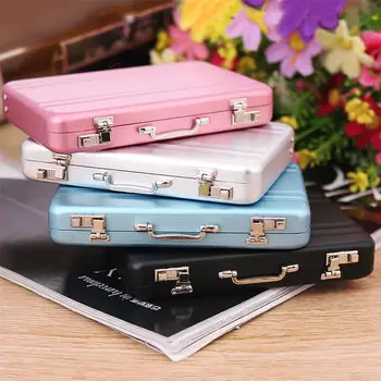 

New Fashion Metal Mini Suitcase Business Card Name Card Holder Case Box 4 Colors
