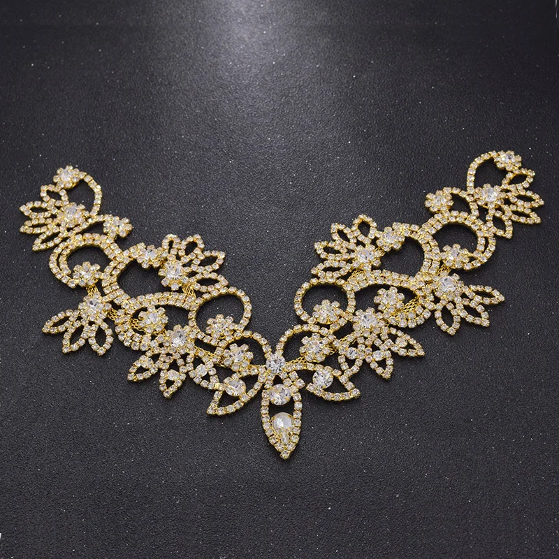 Rhinestone bridal dress necklines appliques (2)