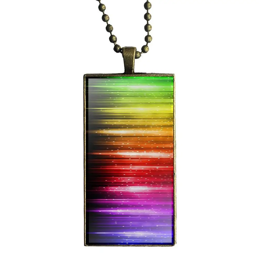 Gay lesbies Pride Lgbt Радужный Флаг художественная стеклянная подвеска ожерелье ручной работы половина кулон прямоугольное ожерелье для школьниц макси