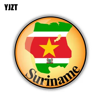 

YJZT 12.5CM*12.5CM Car Sticker Suriname Flag Map Reflective Window Decal 6-1461