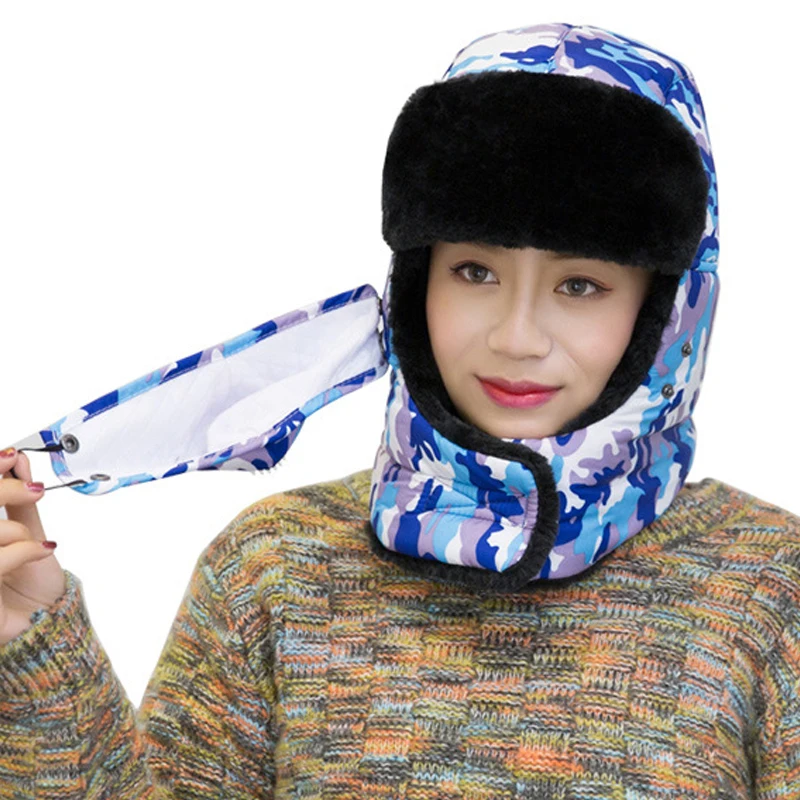 WANAYOU взрослых зимняя теплая шапка бионическая термальная Маскировочная шапка защита для ушей шеи с дыхательный клапан для Охота на открытом воздухе