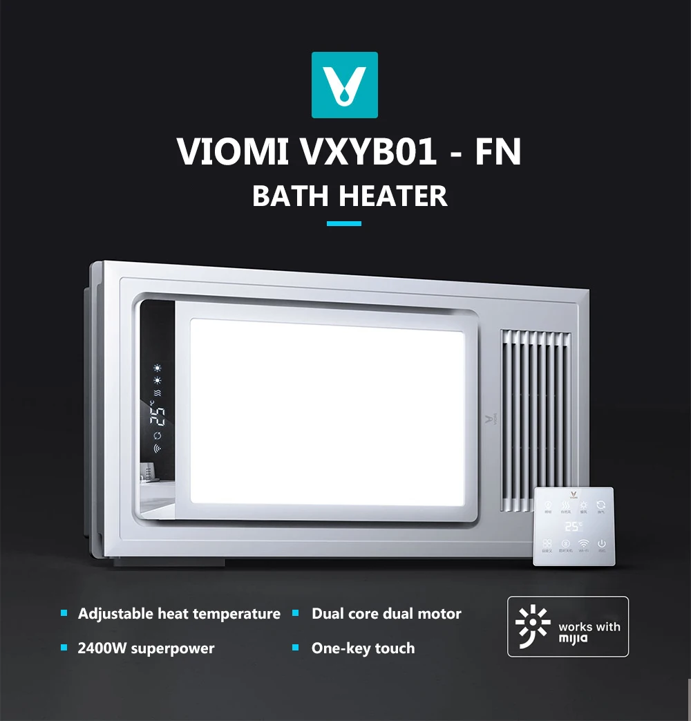 VIOMI XYB01-FN Smart 4 в 1 светодиодный нагреватель для ванны Pro потолочный светильник для купания Mihome приложение пульт дистанционного управления нагреватель для ванной комнаты