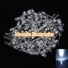 100 шт 5 мм белый Ультра-яркий светодиодный светильник лампы излучающие диоды 15000MCD хорошее качество