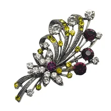 Урожай rhinestone цветок броши для женщин ювелирные изделия свинец партия аксессуары красочный светит брошь pin подарок