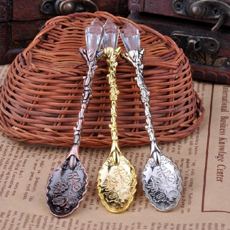 

Hot Royal Luxury Vintage Palace Carved Coffee Tea Mini Ice cream Scoop Spoon
