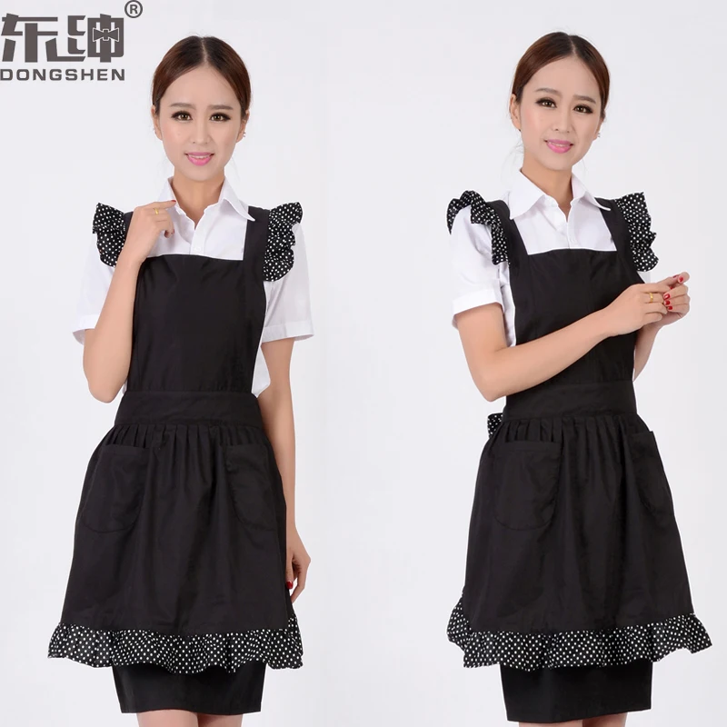 

Slim Beauty Salon Nail Maternal and Child Shop Coffee Western Restaurant Princess Apron Logo Custom Embroidered Printing