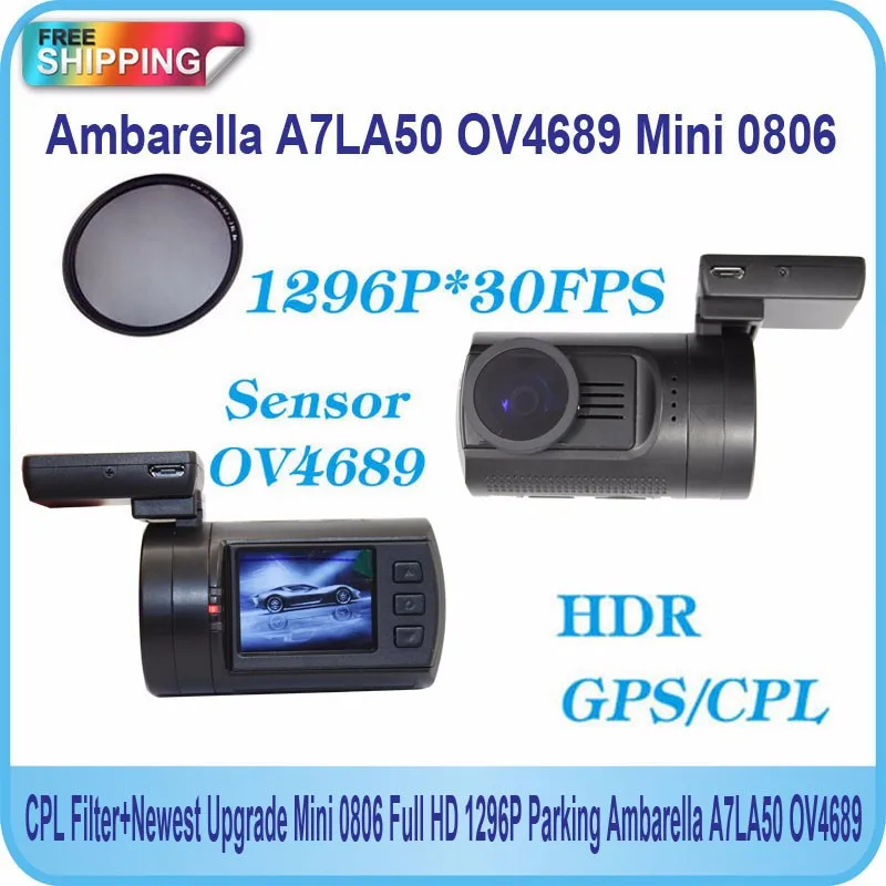 Автомобильный видеорегистратор gps видеорегистратор CPL фильтр+ Новейшее обновление мини 0806 Full HD 1296P парковка Ambarella A7LA50 OV4689
