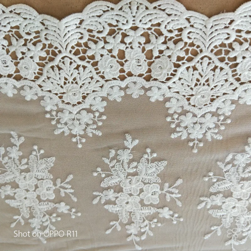 Mesh Embroidered Water-souble Holow-out Lace Fabric Handmade DIY Sewing Clothes Lace Trim Accessories