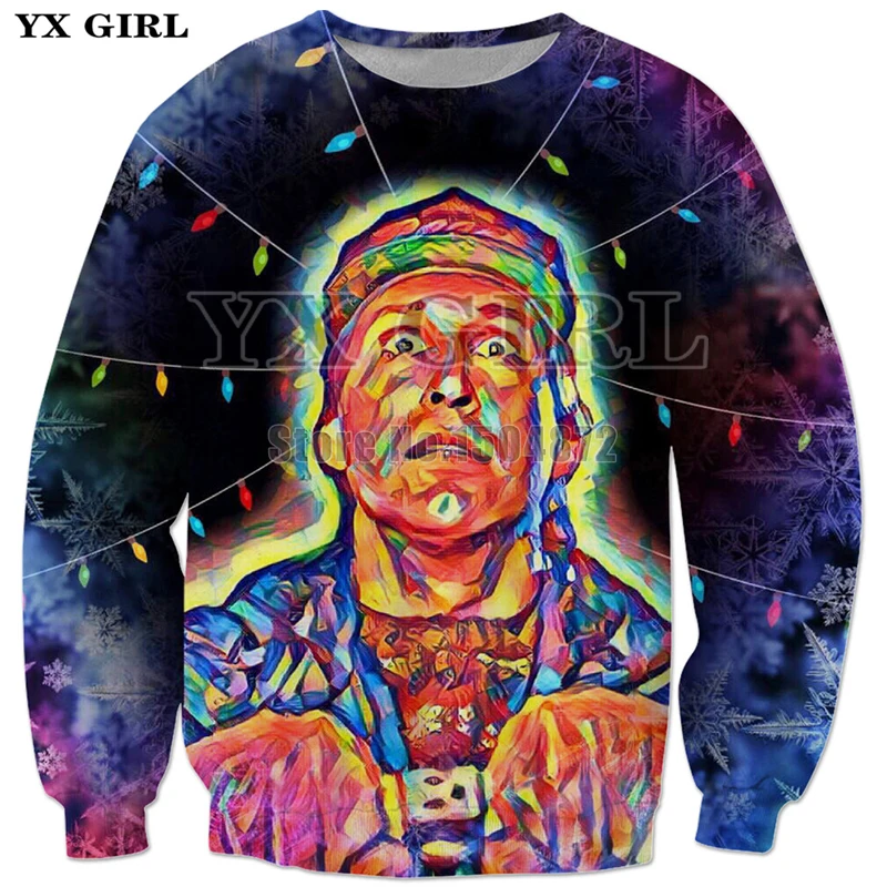 

YX Girl 3d Printed Clothes Mens Christmas Vacation Lights Sweatshirt Women Men Christmas Gift Polyester Long Sleeve Pullover