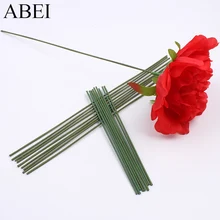 20 шт./лот 15/25 см Длина цветочным принтом в стиле «сделай сам с длинным стволом искусственные зеленые Железная проволока стержень Ручной Работы Цветочная композиция ремесло, украшение для свадьбы, дома