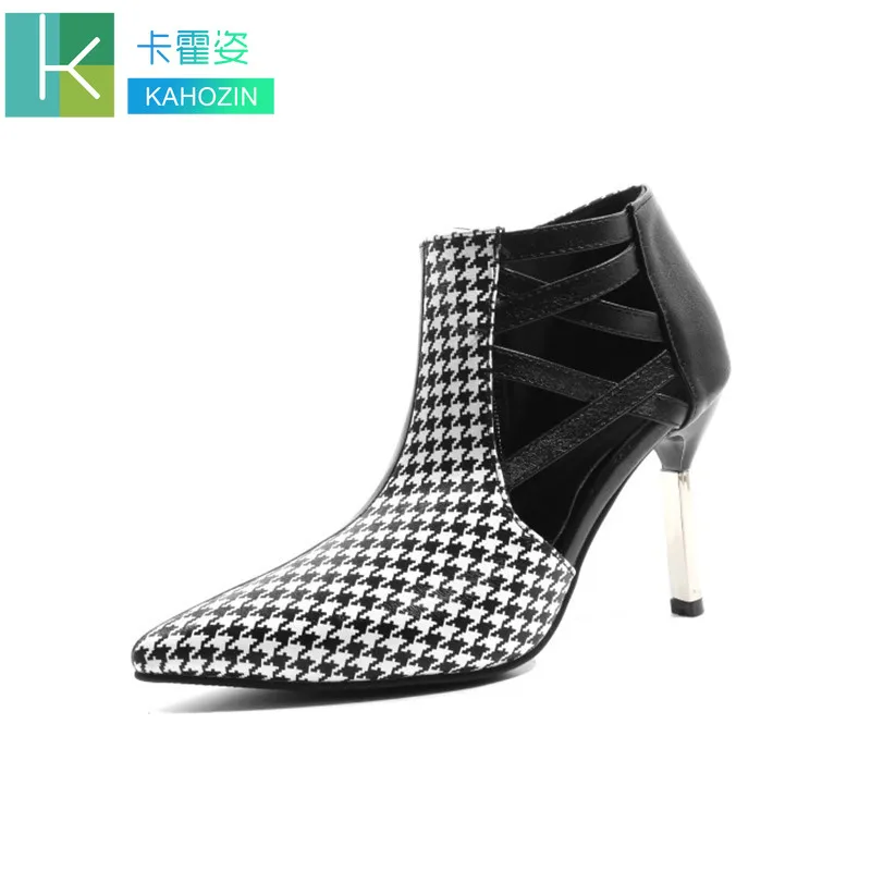 

Stretch Ankle Boots for Women Artificial short Boots Fine heel High Heel Boots Shoes Woman Fashion Bota Feminina plus size 48