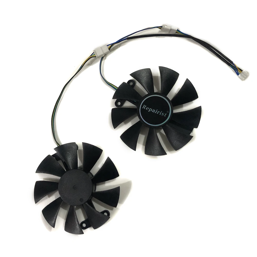 Кулер для видеокарты Repairist 2 шт./лот PowerColor Red Dragon RX480 RX580 RX470 GPU Графический кулер VGA