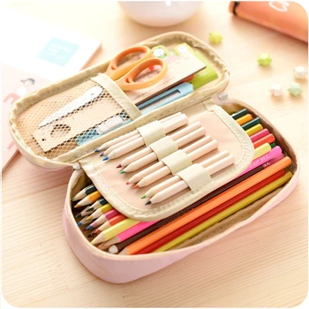 

1pc Kawaii Girl Design Pencil Case Random Color Cute Stationery Large Capacity Pen Bag Childern Student Gifts School Supplies