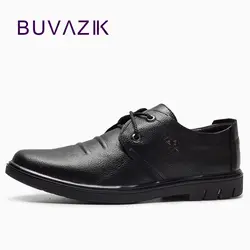 BUVAZIK/2018 Мужская мягкая кожаная удобная обувь ручной работы из натуральной кожи повседневная мужская обувь кружевная бейка деловая обувь
