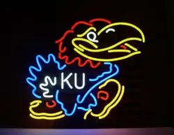 На заказ Kansas jayhawks KU СТЕКЛО Неоновый свет знак пивной бар