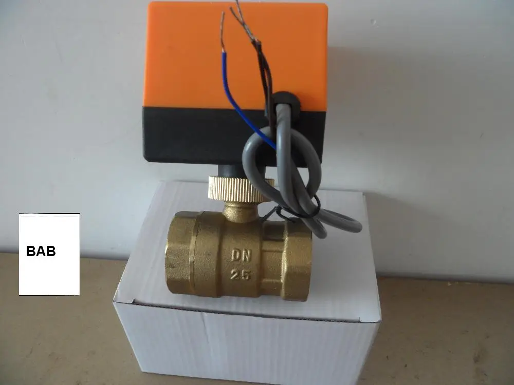 DN25(G1.") AC220V Электрический привод латунный шаровой клапан/моторизированный/приводной шаровой клапан, Тип переключателя электрические двухходовые клапаны
