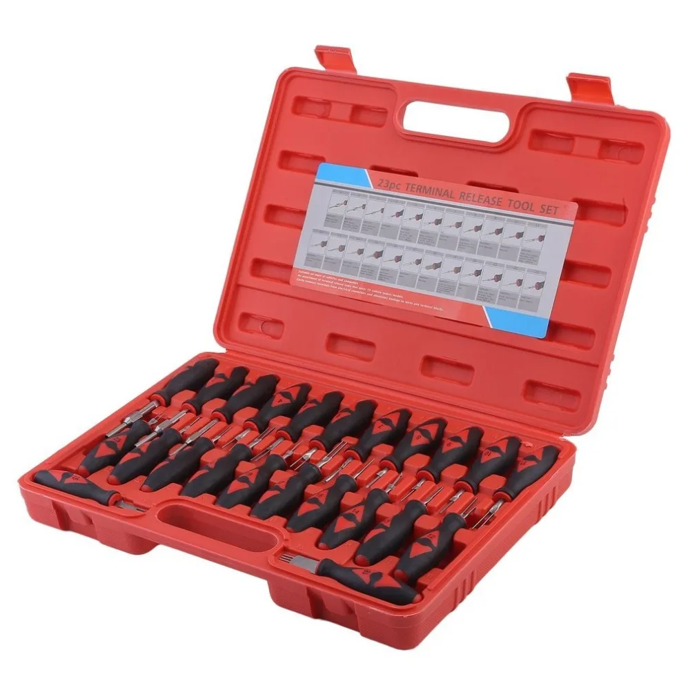 

(Ship From DE)23pcs/set Auto Cars Terminal Release Tool Vehicle Terminal Extractor Set Connector Remover Kit With Carry Case NEW