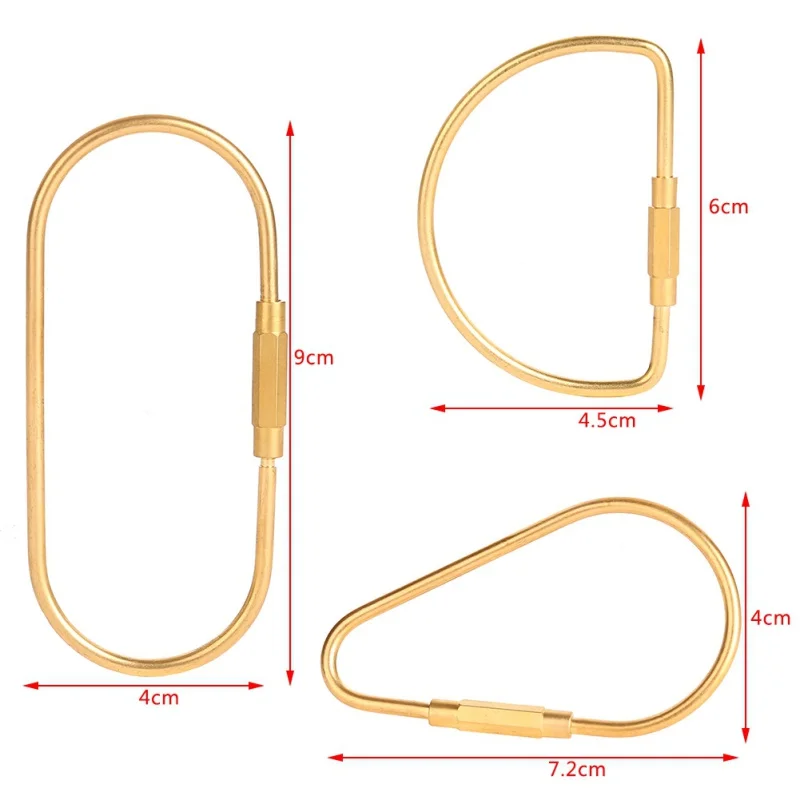 D-образная Пряжка латунный брелок Карабин брелок поясной зажим для ремня анти-потеря висячий брелок для ключей инструменты для улицы
