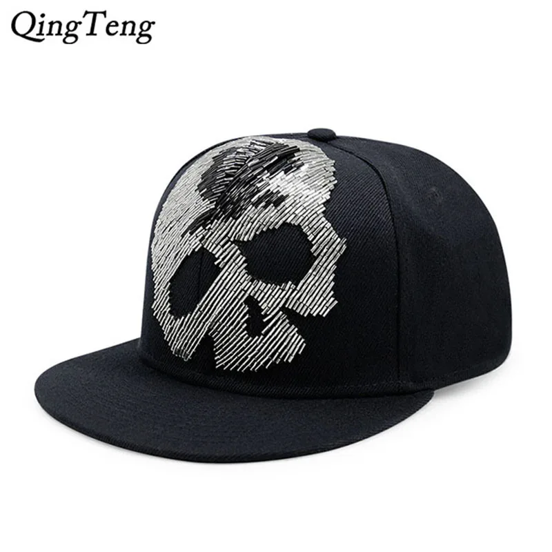 

2018 Summer Popular Hip-Hop Punk Gorras Planas Snapback Caps Hats For Men Callous Bullet Belt Fashion Metal Rivets Cap Baseball