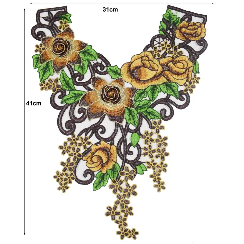 Цветок вышитые кружева шитье для одежды аппликация Diy аксессуары поставщики стикер Кружева декольте Воротник Скрапбукинг