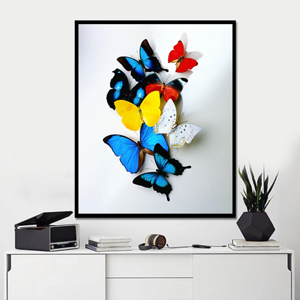 Drop Pengiriman Colorful Kupu Kupu Kanvas Cetakan Dinding Seni