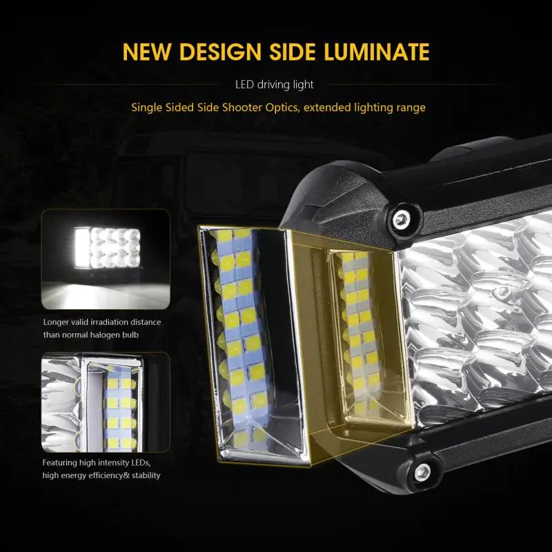 Oslamp 3 ряд 4 дюйма 57 Вт точечная Светодиодная рабочая лампа + прожектор 4x4