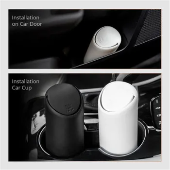 

New Style Office Home Auto Car Waste Trash Rubbish Bin Can Garbage Dust Case Holder portable two color for choice