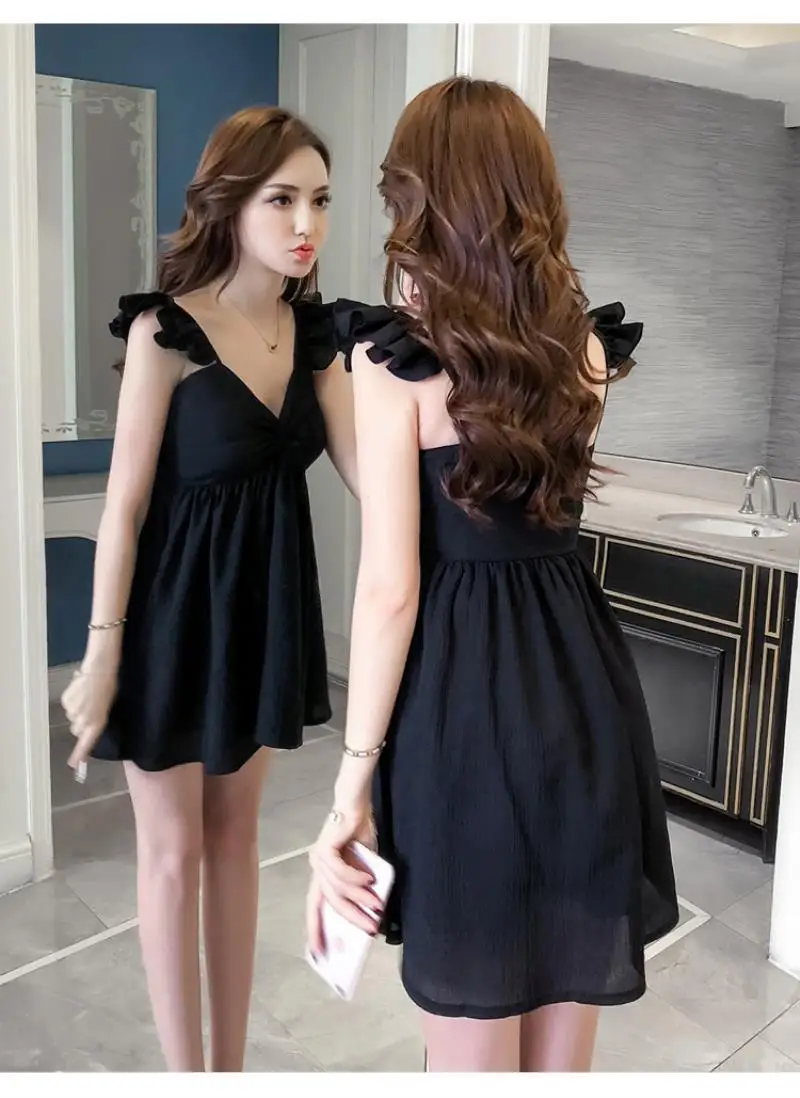 2018 NEW   Arrivals Women Summer Sexy night shop with high waist and back holiday sling dress Mini  Paty Dress Free shipping