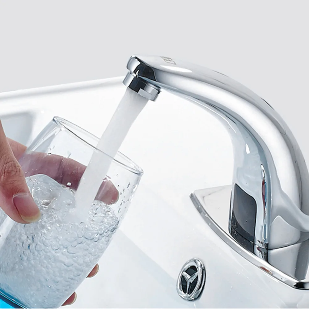 

Free Touchless Automatic Inflared Sensor Faucet for Bathroom Sink Water Saving Inductive Electric Water Tap Mixer