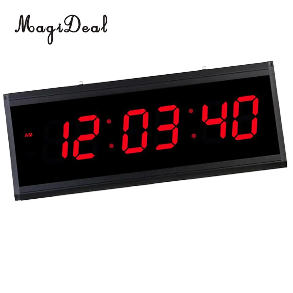 18'' Extra Large LED Screen Clock 24H Time Indoor Projection Clocks Displaying EU Plug in Red/Blue/Green