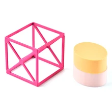 Кубик углеродистая сталь держатель спонжа для макияжа сушильная стойка красота кронштейн полый косметический слоеный Дисплей Стенд Поддержка квадратная база