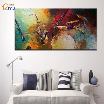 

Textured Hand painted Music Picture Modern Abstract Oil Painting on Canvas Wall Art for Home Decor No Frame by JYJ ART SL106