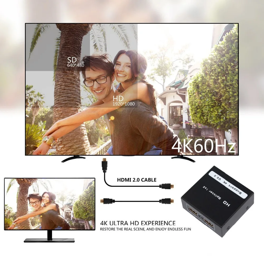 HDMI2.0 splitter 1 in 2 out ZX-F112A 4K