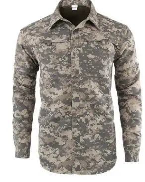 ESDY/летняя рубашка в армейском стиле, быстросохнущие дышащие мужские рубашки с длинным рукавом и отстегивающимися ножками, две части - Цвет: ACU