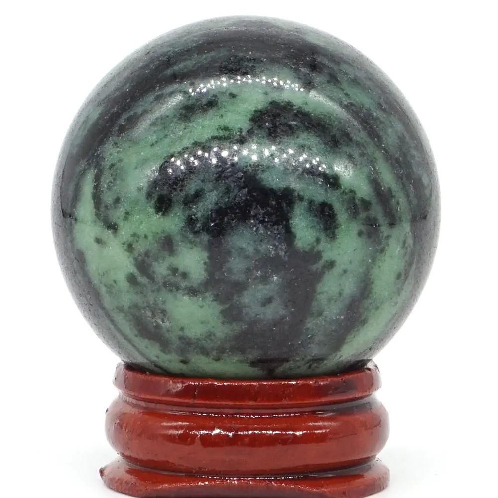 

Natural Ruby Zoisite Ball Natural Mineral Quartz Sphere Hand Massage Crystal Ball Healing Feng Shui Home Decor Accessory 40mm