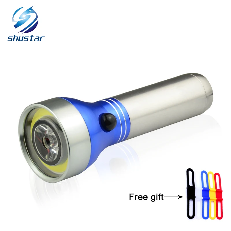 LED Flashlight torch stainless steel small hand electro-luminance COB flashlight double light source home emergency lighting | Освещение