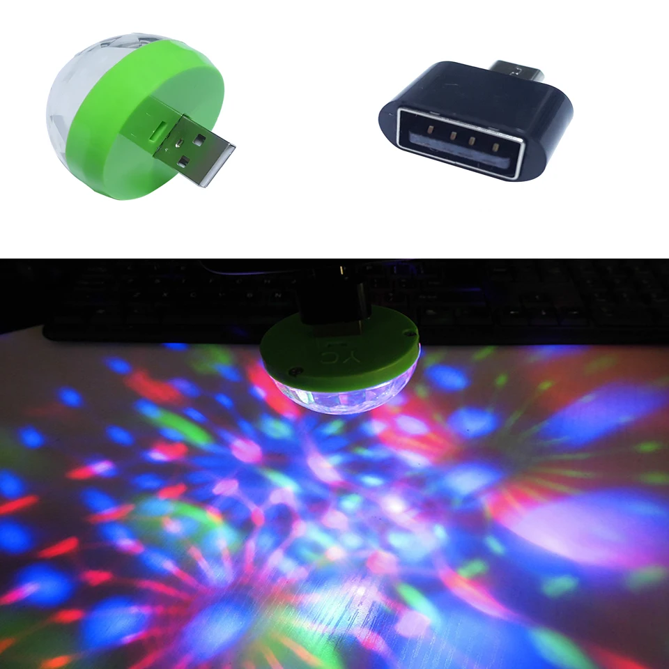 Мини USB светодиодные лампы для вечеринок портативный кристалл магический шар